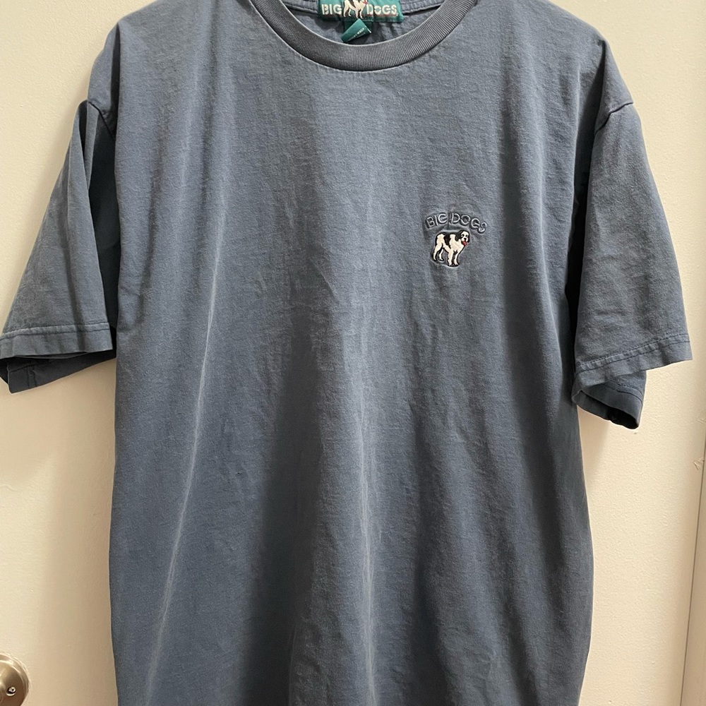 Mens large Big Dogs blue short sleeve shirt